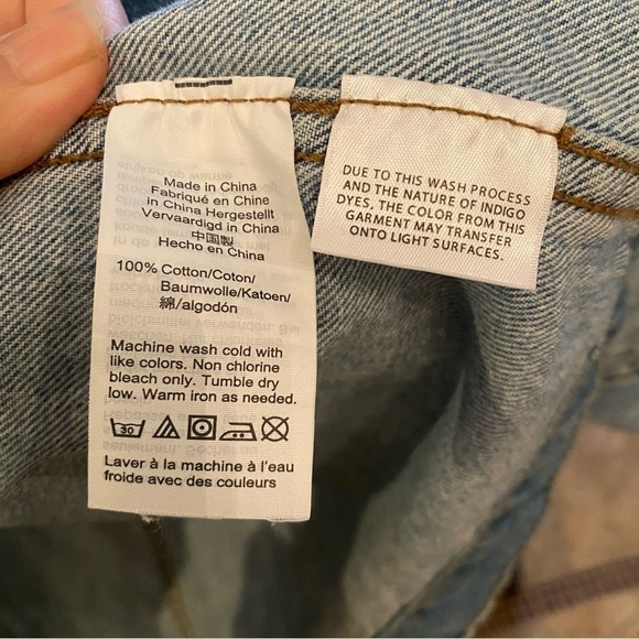 MADEWELL Women Light Blue Denim Chore Coat Archer Wash Distressed Jacket-Medium - Picture 7 of 7